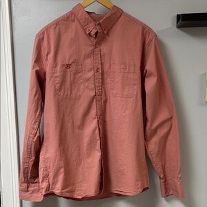 Alexander Julian Men's Casual Button-Down Shirt - Rust Red Sz L